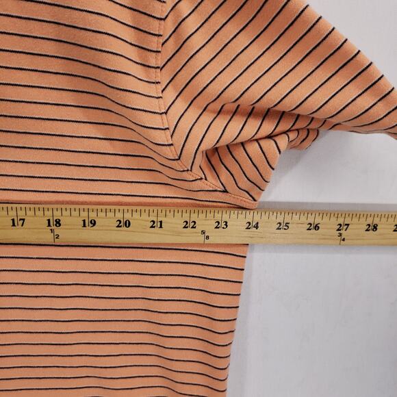 IZOD Polo Mens Extra Large Peach Navy Striped Short Sleeve Casual Preppy Shirt - Picture 7 of 11
